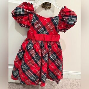 Janie and Jack Vibrant Red Plaid Dress- Size 4T